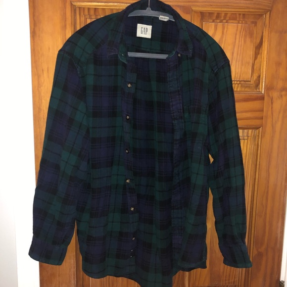 Soft Gap Blue Green Flannel - Picture 3 of 3
